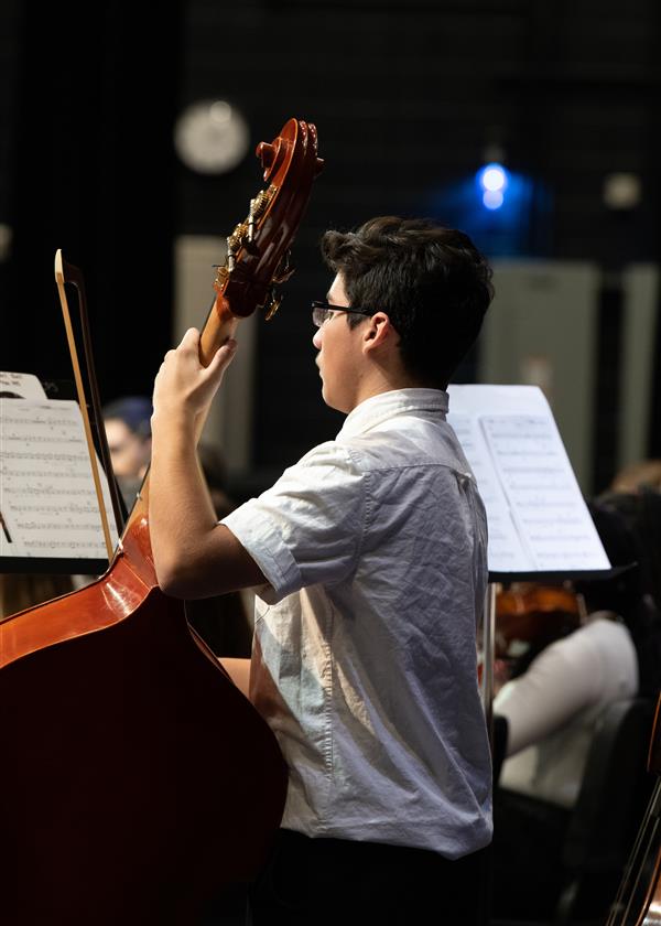 Students performing at the 2023-2024 All County Orchestra Concert